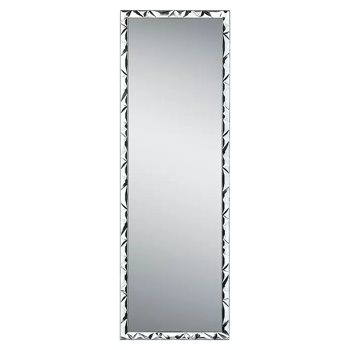 Rahmenspiegel Hanni - 50 x 150 cm, Silber, Kunststoff - Standspiegel mit facettiertem, silberfarbenem Rahmen.