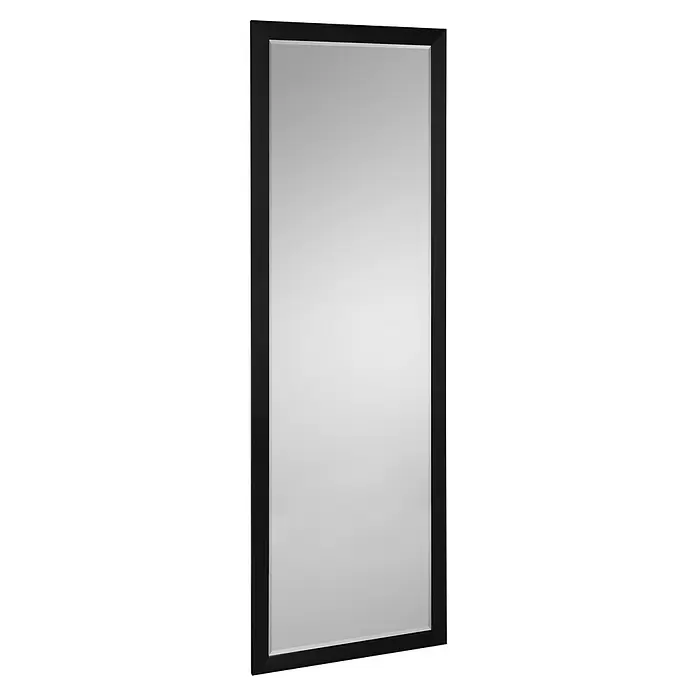 Rahmenspiegel Juliette - 50 x 150 cm, Schwarz, Metall - Rechteckiger Spiegel mit schwarzem Rahmen und facettierten Glaskanten.