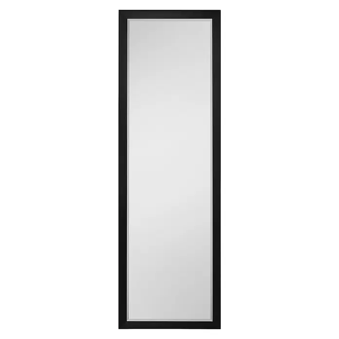 Rahmenspiegel Juliette - 50 x 150 cm, Schwarz, Metall - Rechteckiger Spiegel mit schwarzem Rahmen.