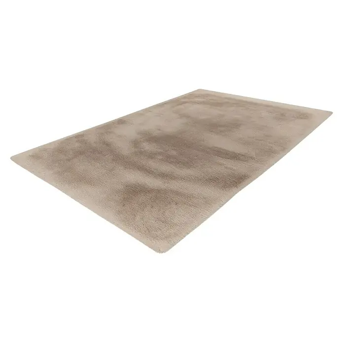 Fellteppich Happy - Light Taupe, 170 x 120 cm, 100 % Polyester (Flor) - Beiger Teppich mit weicher Oberfläche, ideal für Wohnräume. Er verleiht jedem Raum Wärme und Komfort.