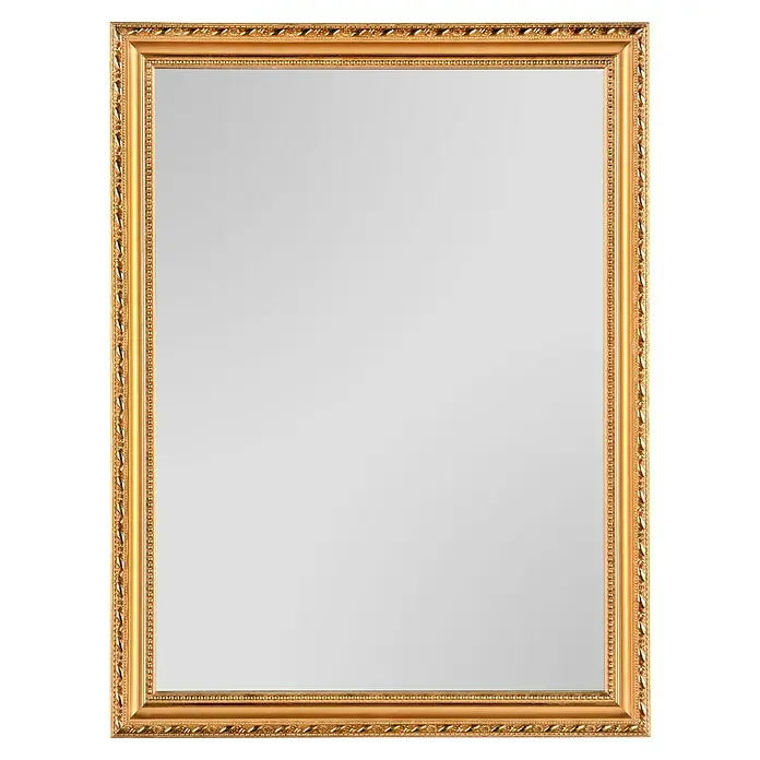 Rahmenspiegel Lola - 34 x 45 cm, Gold, Holz - Elegantes Rechteckiger Spiegel mit aufwendigem Goldrahmen. Verschönert jeden Raum mit seinem klassischen Design und reflektiert das Licht auf wundervolle Weise.