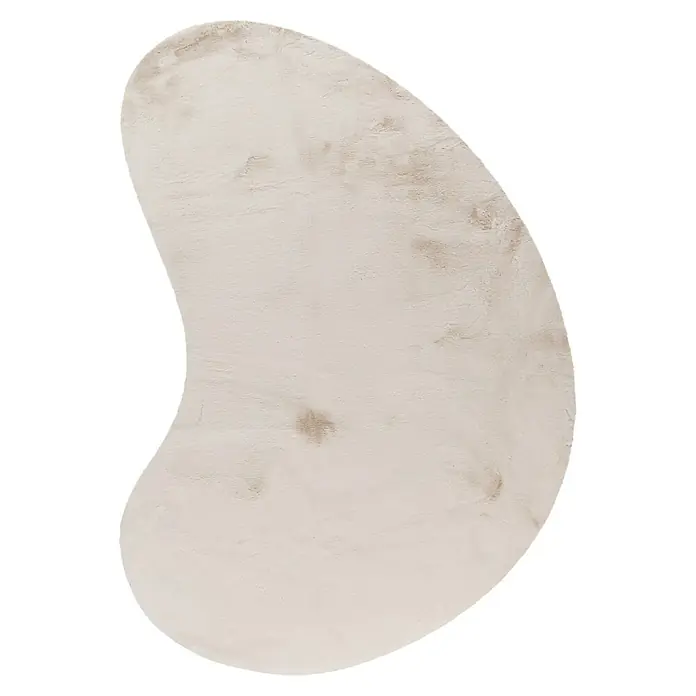 Fellteppich Happy - Elfenbein, 230 x 160 cm, Oval, 100 % Polyester (Flor) - Dieser unregelmäßig geformte, beigefarbene Teppich ist ein stilvoller Akzent für jeden Raum und sorgt für Wärme und Komfort. Seine einzigartige Form zieht alle Blicke auf sich.