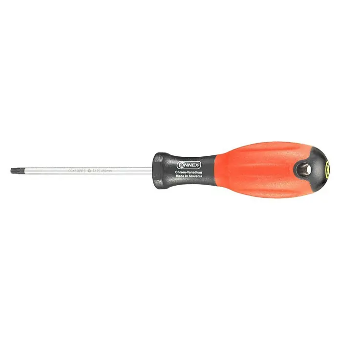Connex Destornillador COX310915 - TX 15 - Un destornillador Torx Connex de cromo vanadio. Cuenta con un mango ergonómico negro y rojo. Fabricado en Eslovenia.