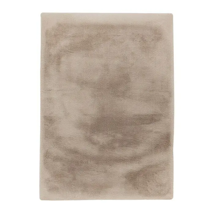 Fellteppich Happy - Light Taupe, 170 x 120 cm, 100 % Polyester (Flor) - Nahaufnahme eines modernen, rechteckigen Teppichs in einem sanften Beigeton mit subtilen Farbschattierungen, ideal für minimalistische Interieurs.