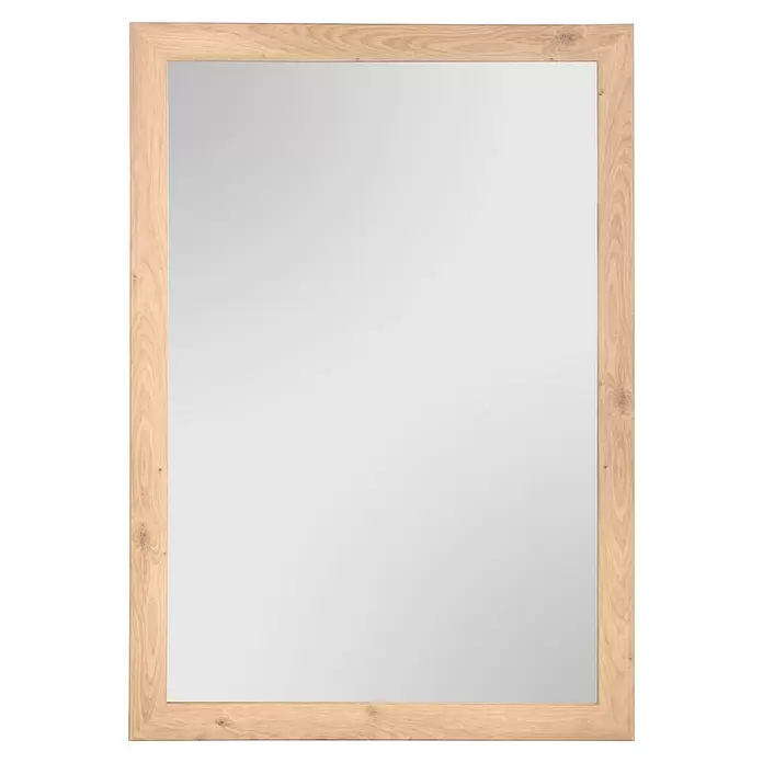 Rahmenspiegel Kim - 48 x 68 cm, Artisan Eiche, Holz - Rechteckiger Spiegel mit hellem Holzrahmen.