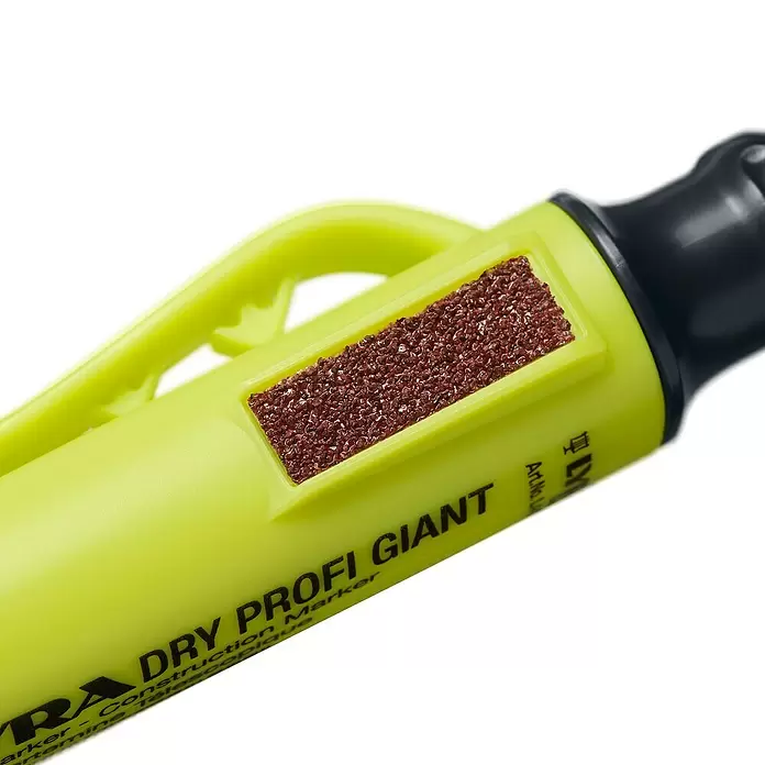 Lyra Marker Dry Profi Giant - Graphit, 150 mm - Limettengrüner Baustellenmarker mit integriertem Spitzer.