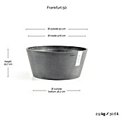 Ecopots Pflanzschale rund Frankfurt (Außenmaß (Ø x H): 50 x 25 cm, Kunststoff, Grau) | BAUHAUS