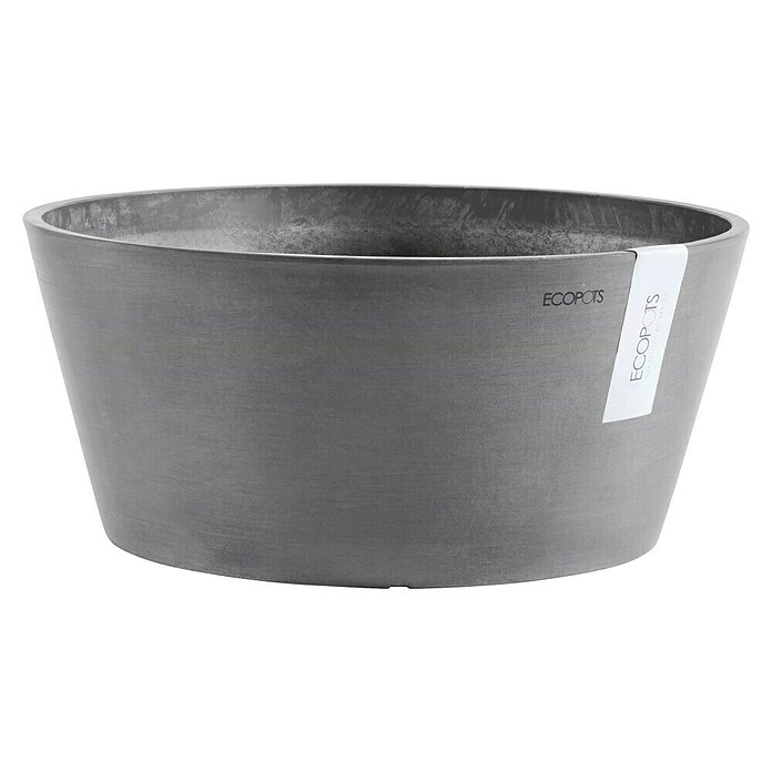 Ecopots Pflanzschale rund Frankfurt (Außenmaß (Ø x H): 50 x 25,7 cm, Kunststoff, Grau) | BAUHAUS