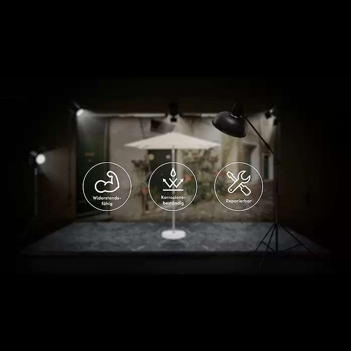 Suncomfort Marktschirm rund Pop Up - Sandweiß, Durchmesser Bespannung: 300 cm - Produktvideo Suncomfort Pop Up