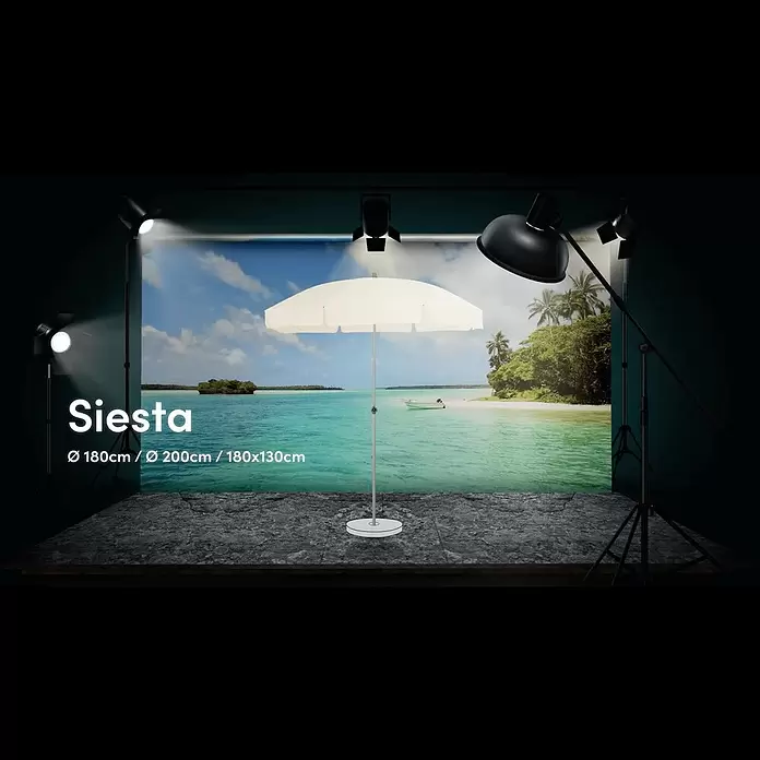 Suncomfort Strandschirm Siesta - Hellgrau, Durchmesser Bespannung: 200 cm - Produktvideo Suncomfort Siesta