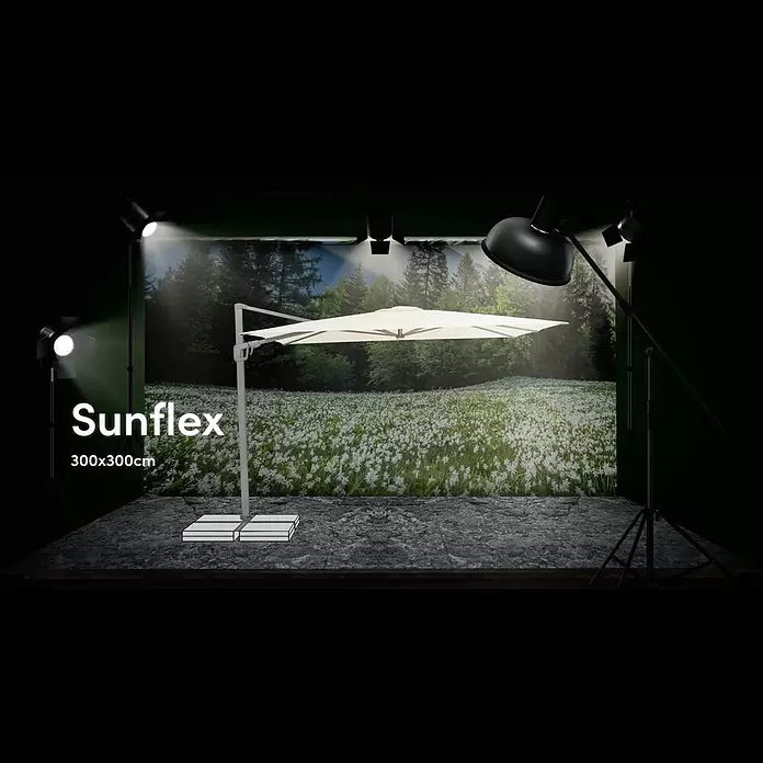 Suncomfort Ampelschirm Sunflex - Light Taupe, Bespannungsmaß (L x B): 300 x 300 cm - Produktvideo Suncomfort Sunflex
