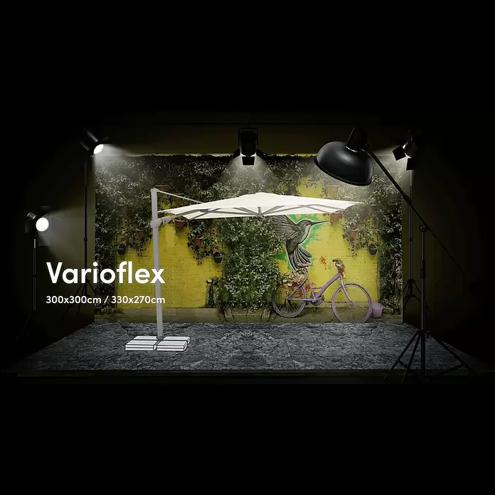 Suncomfort Ampelschirm Varioflex - Light Taupe, Bespannungsmaß (L x B): 300 x 300 cm - Produktvideo Suncomfort Varioflex
