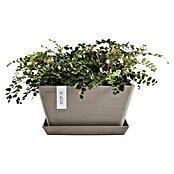 Ecopots Berlin Pflanzschale eckig (Außenmaß (L x B x H): 31,2 x 31,2 x 15,7 cm, Kunststoff, Taupe) | BAUHAUS