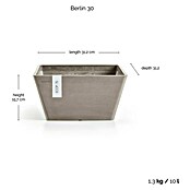 Ecopots Berlin Pflanzschale eckig (Außenmaß (L x B x H): 31 x 31 x 15,5 cm, Kunststoff, Braungrau) | BAUHAUS