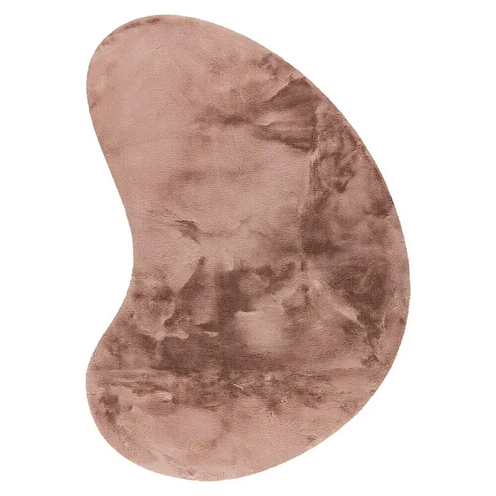 Fellteppich Happy - Rosa, 230 x 160 cm, Oval, 100 % Polyester (Flor) - Moderner, organischer Teppich in sanftem Rosa, ideal für Wohnzimmer oder Schlafzimmer. Flauschige Textur lädt zum Barfußlaufen ein.