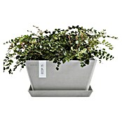 Ecopots Berlin Pflanzschale eckig (Außenmaß (L x B x H): 31,2 x 31,2 x 15,7 cm, Kunststoff, Weiß Grau) | BAUHAUS