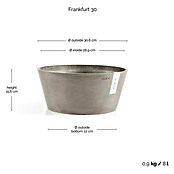 Ecopots Pflanzschale rund Frankfurt (Außenmaß (Ø x H): 30,5 x 15 cm, Kunststoff, Braungrau) | BAUHAUS