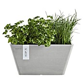 Ecopots Berlin Pflanzschale eckig (Außenmaß (L x B x H): 31,2 x 31,2 x 15,7 cm, Kunststoff, Weiß Grau) | BAUHAUS