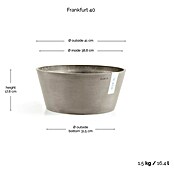 Ecopots Pflanzschale rund Frankfurt (Außenmaß (Ø x H): 41 x 18 cm, Kunststoff, Braungrau) | BAUHAUS