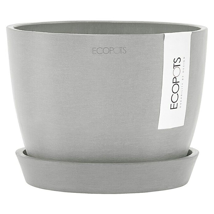 Ecopots Pflanztopf Stockholm (Außenmaß (Ø x H): 16 x 12,5 cm, Kunststoff, Weiß Grau) | BAUHAUS