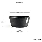 Ecopots Pflanzschale rund Frankfurt (Außenmaß (Ø x H): 50 x 25 cm, Kunststoff, Dunkelgrau) | BAUHAUS