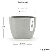 Ecopots Pflanztopf Stockholm (Außenmaß (Ø x H): 16 x 12,5 cm, Kunststoff, Weiß Grau) | BAUHAUS