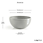 Ecopots Brussels Pflanzschale rund (Außenmaß (Ø x H): 30 x 14,8 cm, Kunststoff, Weiß Grau) | BAUHAUS