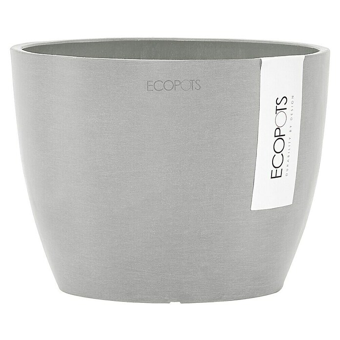 Ecopots Pflanztopf Stockholm (Außenmaß (Ø x H): 16 x 12,5 cm, Kunststoff, Weiß Grau) | BAUHAUS