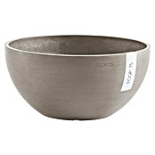 Ecopots Brussels Pflanzschale rund (Außenmaß (Ø x H): 35 x 16,7 cm, Kunststoff, Braungrau) | BAUHAUS