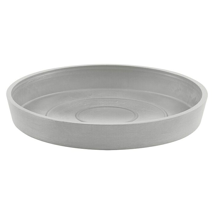 Ecopots Amsterdam Blumentopf-Untersetzer (Außenmaß (Ø x H): 13,8 x 2,5 cm, Kunststoff, Weiß Grau) | BAUHAUS