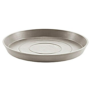 Ecopots Amsterdam Blumentopf-Untersetzer (Außenmaß (Ø x H): 19,5 x 2,5 cm, Kunststoff, Braungrau)
