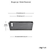 Ecopots Bruges Pflanzkasten mit Wasserreservoir (Außenmaß (L x B x H): 55 x 17 x 17 cm, Kunststoff, Grau) | BAUHAUS