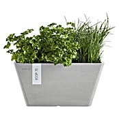 Ecopots Berlin Pflanzschale eckig (Außenmaß (L x B x H): 25,5 x 25,5 x 13 cm, Kunststoff, Weiß Grau) | BAUHAUS