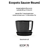 Ecopots Amsterdam Blumentopf-Untersetzer (Außenmaß (Ø x H): 15 x 2,5 cm, Kunststoff, Dunkelgrau) | BAUHAUS