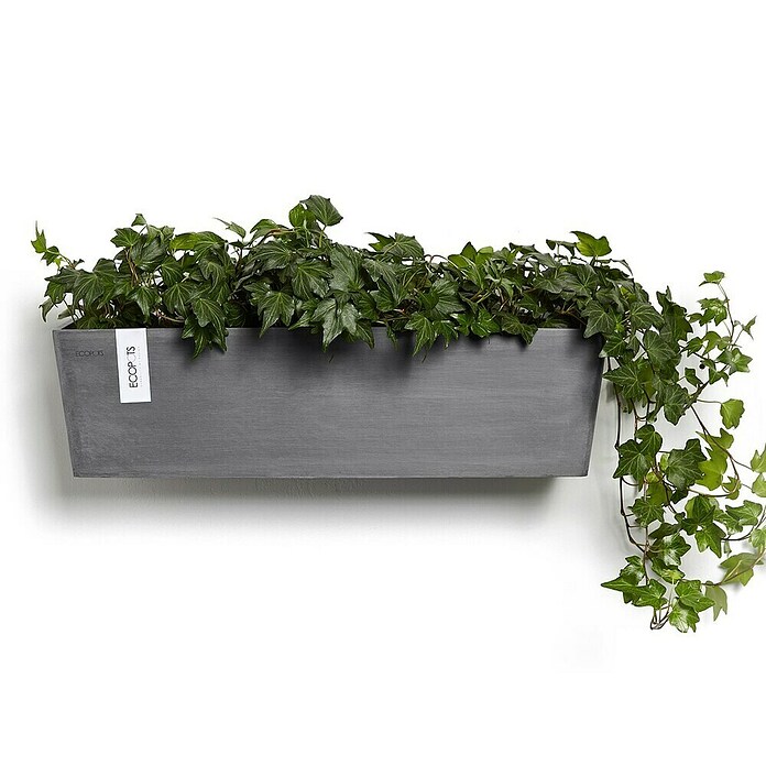 Ecopots Pflanzkasten Manhatten (Außenmaß (L x B x H): 55 x 17,2 x 15,3 cm, Kunststoff, Grau, L) | BAUHAUS