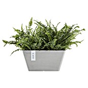 Ecopots Berlin Pflanzschale eckig (Außenmaß (L x B x H): 25,5 x 25,5 x 13 cm, Kunststoff, Weiß Grau) | BAUHAUS