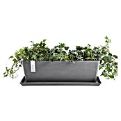 Ecopots Bruges Pflanzkasten mit Wasserreservoir (Außenmaß (L x B x H): 44,8 x 17 x 17,3 cm, Kunststoff, Grau) | BAUHAUS
