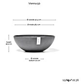 Ecopots Pflanzschale Vienna (Außenmaß (Ø x H): 50 x 18 cm, Grau) | BAUHAUS