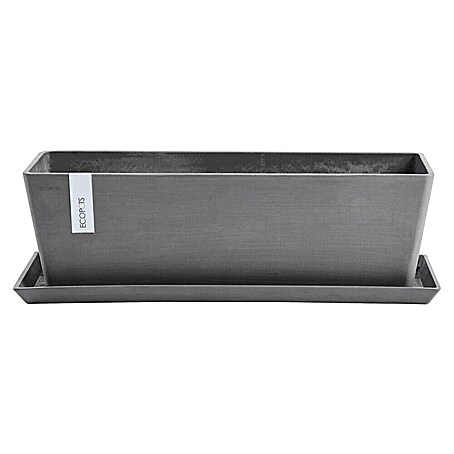 Ecopots Brügge Pflanzkübel Rechteckig 80,6 Cm – Aus Recyceltem Material | Für Balkon & Terrasse