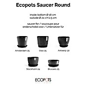 Ecopots Amsterdam Blumentopf-Untersetzer (Außenmaß (Ø x H): 19,5 x 2,5 cm, Kunststoff, Dunkelgrau) | BAUHAUS