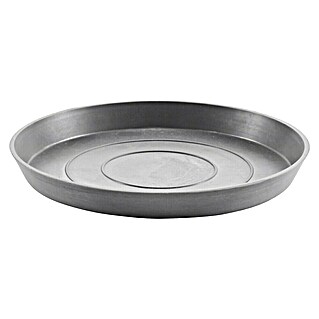 Ecopots Amsterdam Blumentopf-Untersetzer (Außenmaß (Ø x H): 19,5 x 2,5 cm, Kunststoff, Grau)
