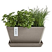 Ecopots Berlin Pflanzschale eckig (Außenmaß (L x B x H): 25,5 x 25,5 x 13 cm, Kunststoff, Taupe) | BAUHAUS
