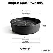 Ecopots Amsterdam Blumentopf-Untersetzer mit Rollen (Außenmaß (Ø x H): 28,7 x 8,3 cm, Kunststoff, Dunkelgrau) | BAUHAUS