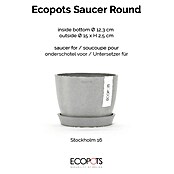 Ecopots Amsterdam Blumentopf-Untersetzer (Außenmaß (Ø x H): 13,8 x 2,5 cm, Kunststoff, Weiß Grau) | BAUHAUS