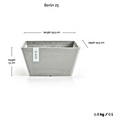 Ecopots Berlin Pflanzschale eckig (Außenmaß (L x B x H): 25 x 25 x 12,8 cm, Kunststoff, Weiß Grau) | BAUHAUS