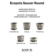 Ecopots Amsterdam Blumentopf-Untersetzer (Außenmaß (Ø x H): 19,5 x 2,5 cm, Kunststoff, Braungrau) | BAUHAUS