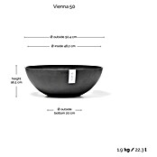 Ecopots Pflanzschale Vienna (Außenmaß (Ø x H): 50 x 18 cm, Dunkelgrau) | BAUHAUS