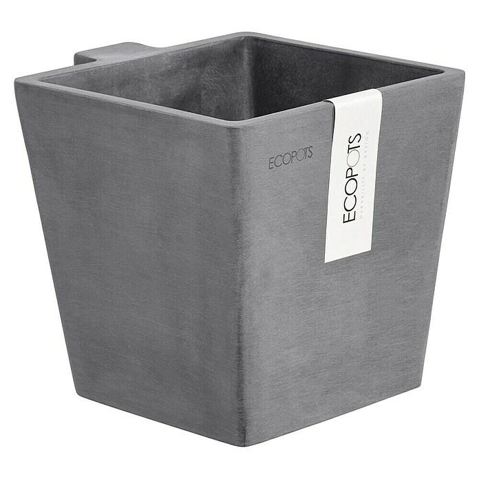 Ecopots Pflanzkasten Manhatten (Außenmaß (L x B x H): 15 x 17,2 x 15 cm, Kunststoff, Grau, S) | BAUHAUS