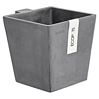 Ecopots Pflanzkasten Manhatten (Außenmaß (L x B x H): 15 x 17,2 x 15 cm, Kunststoff, Grau, S)