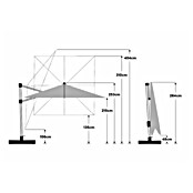 Suncomfort Ampelschirm Varioflex Solar (Ecru, Bespannungsmaß (L x B): 300 x 300 cm) | BAUHAUS